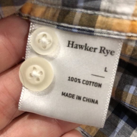 HAWKER RYE 100% Cotton Slim-Fit Plaid Button Down Shirt - Picture 3 of 7